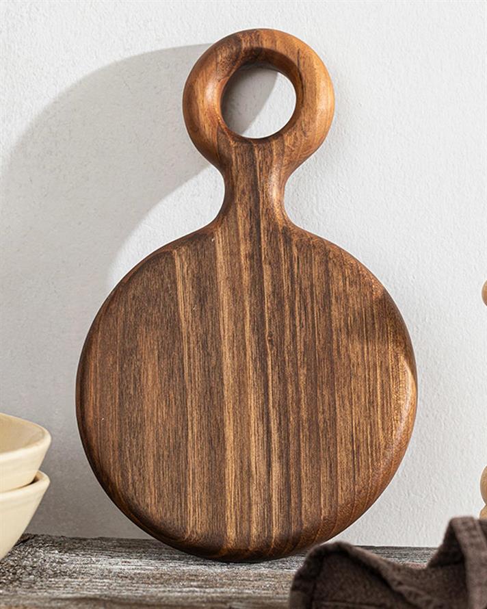 Platou servire, Nuez, lemn de nuc, 32x20 cm, maro închis