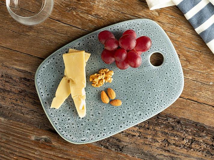 Platou servire, Reggie, porțelan, 28x20 cm, albastru indigo