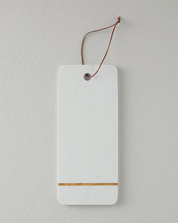 Platou servire, Vera, marmură, 36x15 cm, alb