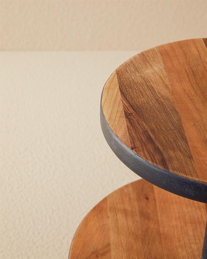 Platou de servire etajat, Modern Wood, lemn de nuc, 28 cm, maro