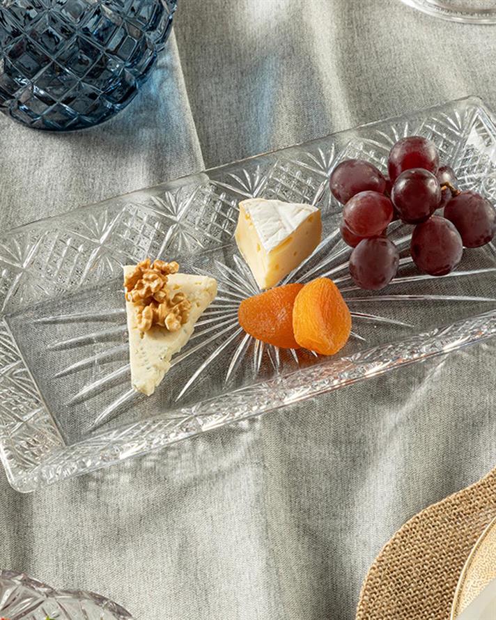 Platou, Zena, sticlă, 30 cm, transparent