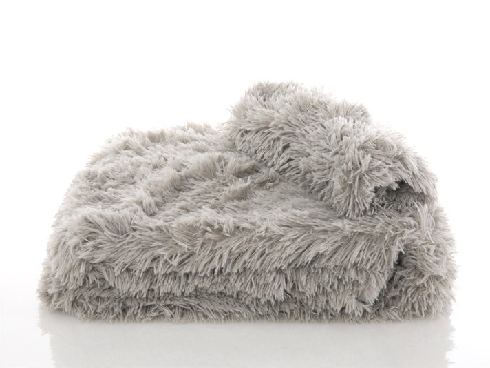 pletos  Blană artificială Pentru o persoana  SET CUVERTURĂ DE PAT 160x240 cm Сиво