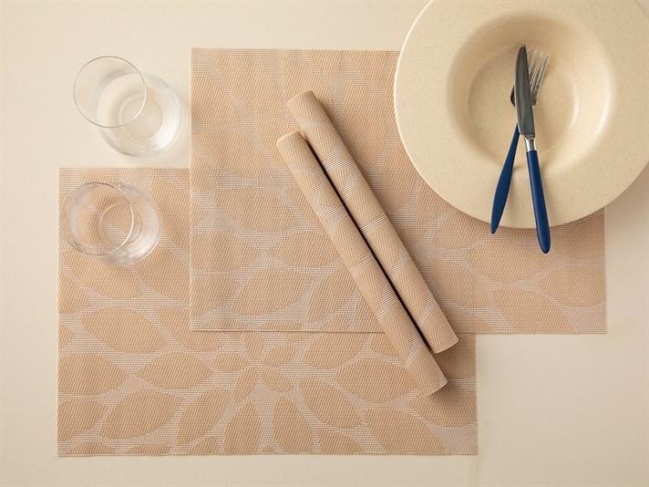 Plumeria PVC 4 Set Place Mat 30x45 cm Beige
