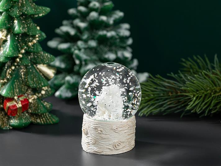 Polar Bear Snow Globe 4,5x4,5x6 cm White