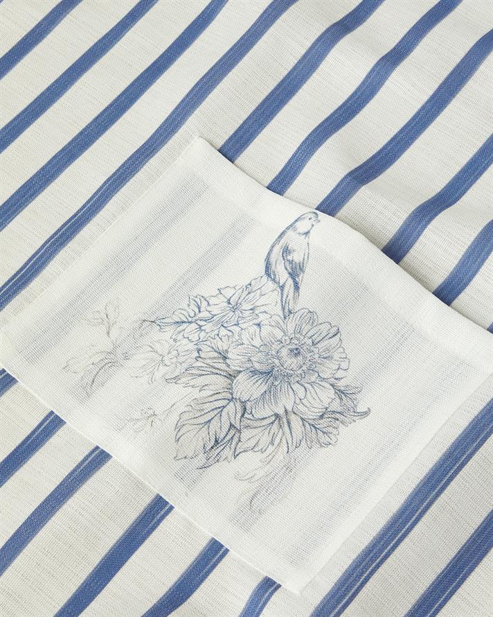 Edenic Poliester Șorț Bucătărie 65x75 cm Alb - Bleumarin