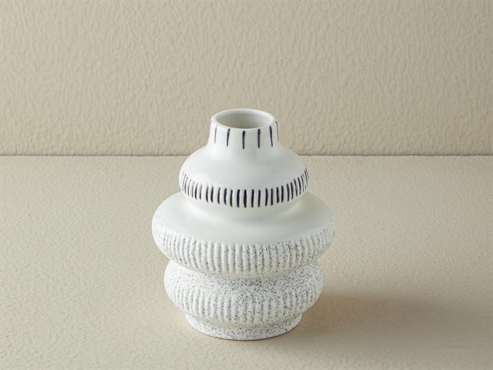 Vază, Polina, ceramică, 13,5x15,5 cm, alb