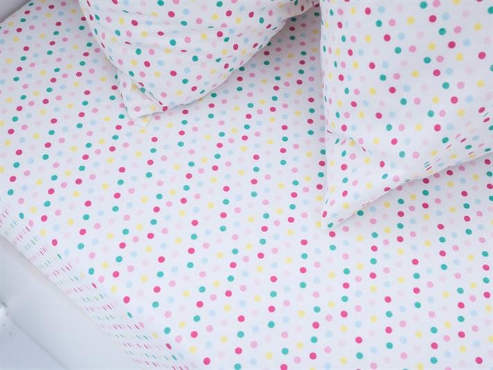 Polka Dot Cu Bumbac Single Cearșaf 160x240 cm Roz