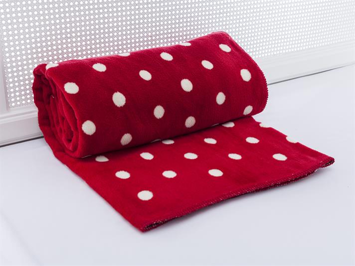 Polka-dot Cottony For One Person  PĂTURĂ 150x200 cm Roşu