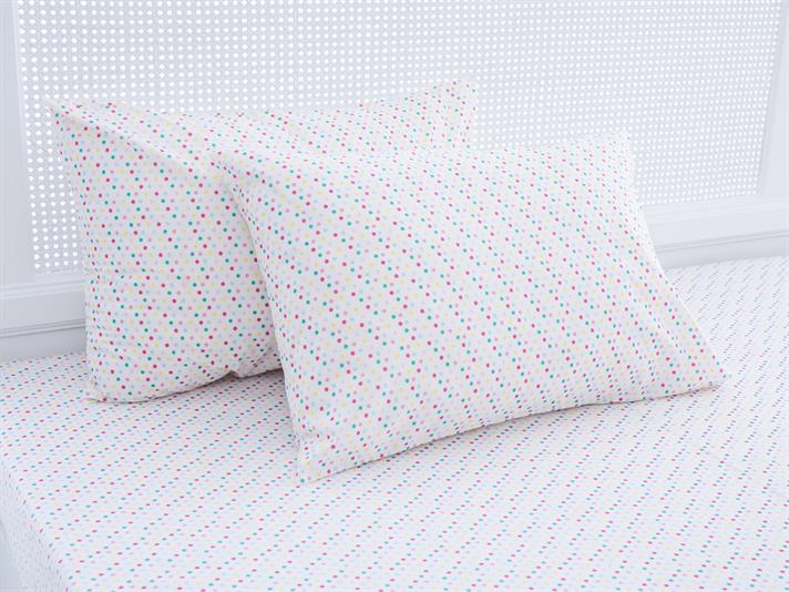 Polka Dot Cu Bumbac Cu 2 Piese Față De Pernă 50x70 cm Roz