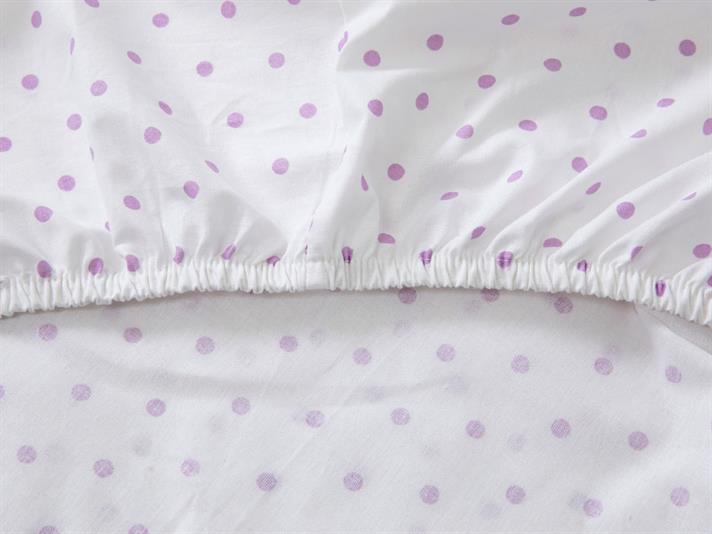 Polka Dot Nou Cu Bumbac Single Cearșaf Cu Elastic 100x200 cm Lila