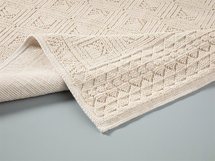 Shabby Cottony Rug 110x110 cm Cream