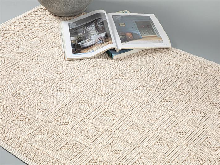 Shabby Cottony Rug 110x110 cm Cream