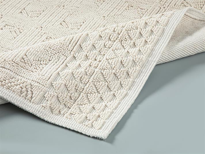 Shabby Cottony Rug 110x110 cm White