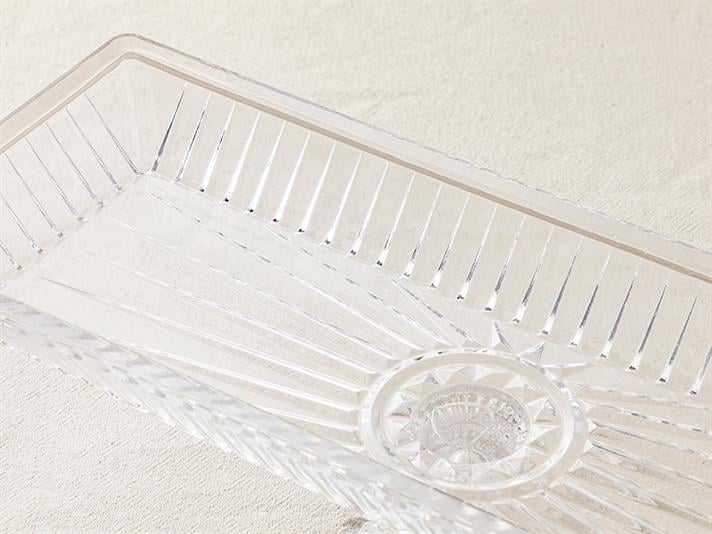 Platou cu picior, Ponto, sticlă, 39x15x12 cm, transparent