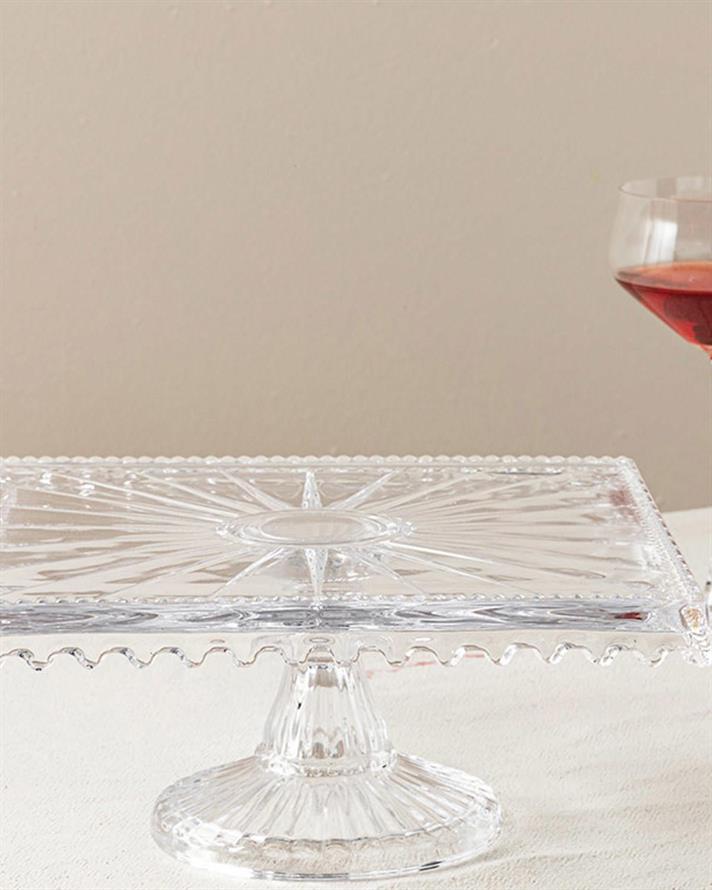 Ponto Glass Cake Stand 25x11 cm Transparent