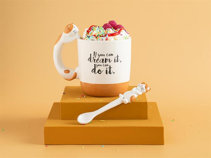 Popsy Kitty Dolomită Cu Lingură Cupă 490 Ml Brown