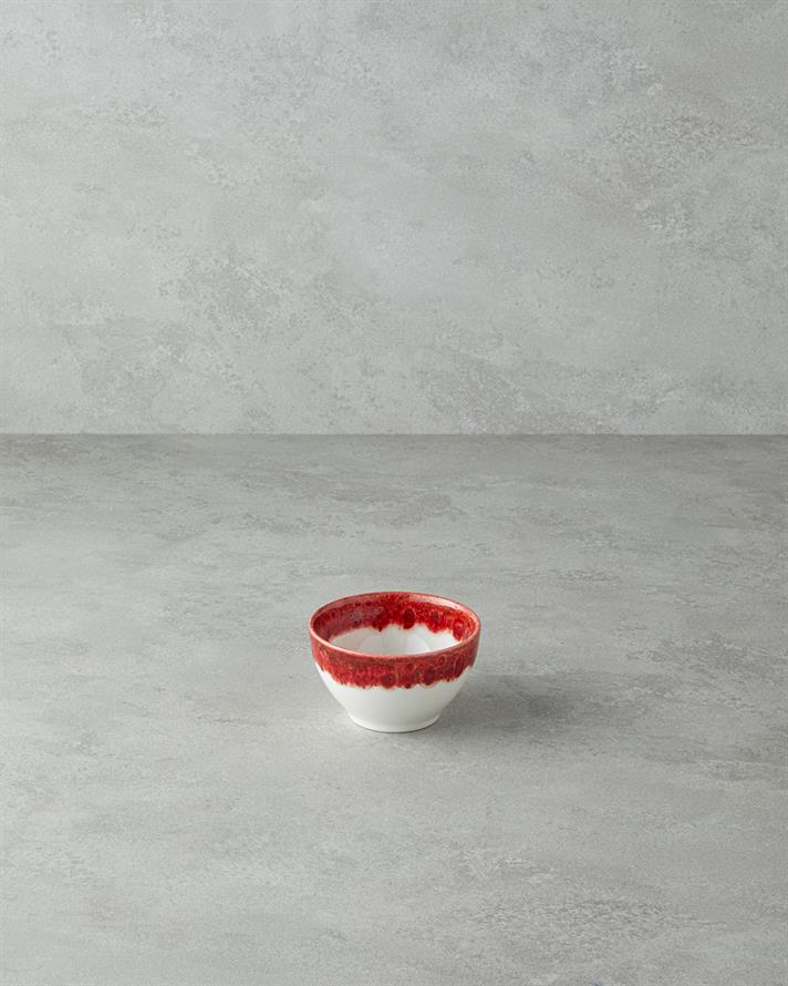 Bol, Larry, portelan, 10 cm, rosu