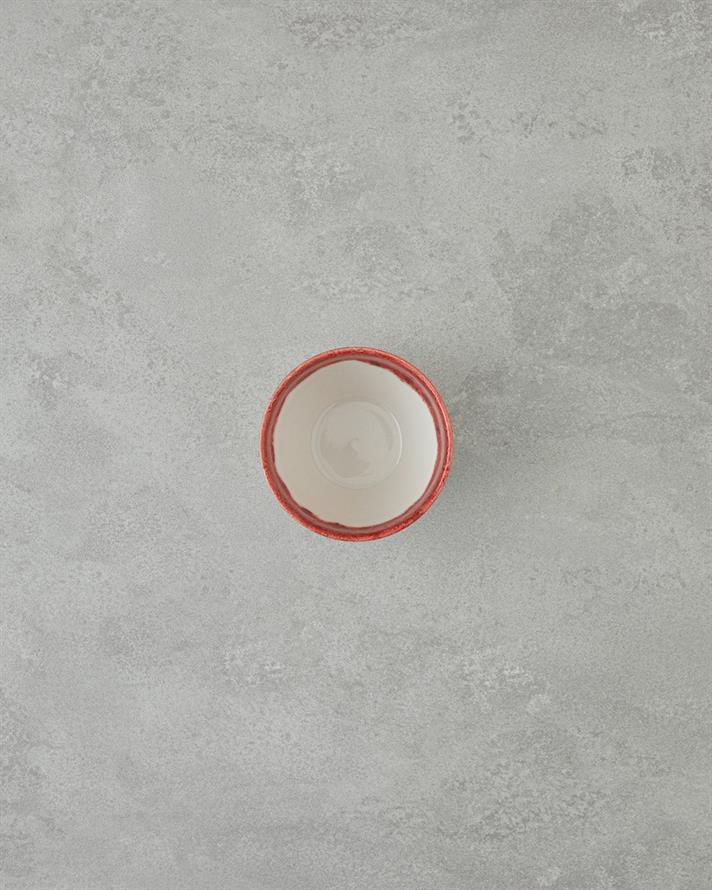 Bol, Larry, portelan, 10 cm, rosu