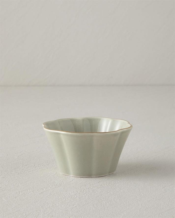 Bol, Pure Flower, portelan, 18 cm, verde oliv