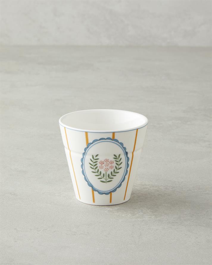 Retro Grids Porțelan New Bone China Pahar 230 ml Alb - Albastru