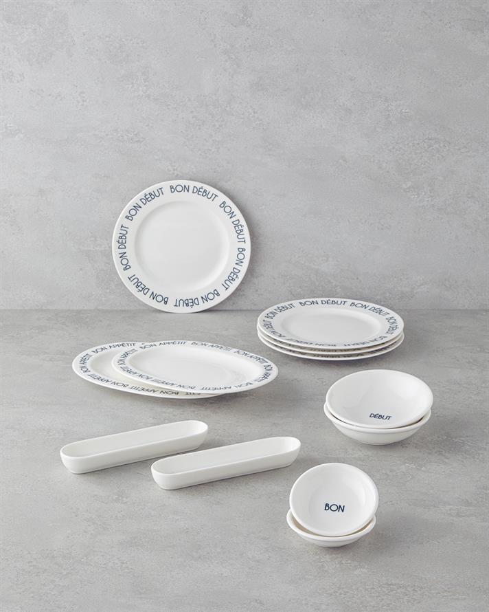 Bon Appetit Porțelan Set Micul Dejun 12 piese, 4 persoane Negru