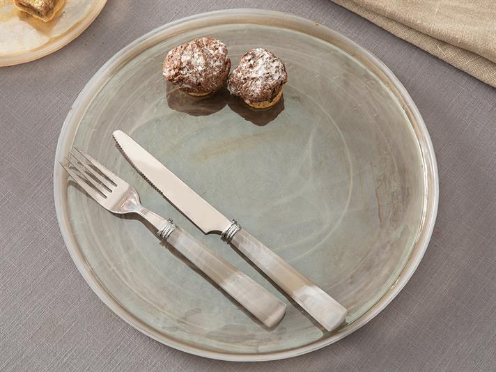 Porpois Glass Service Plate 27 cm Brown