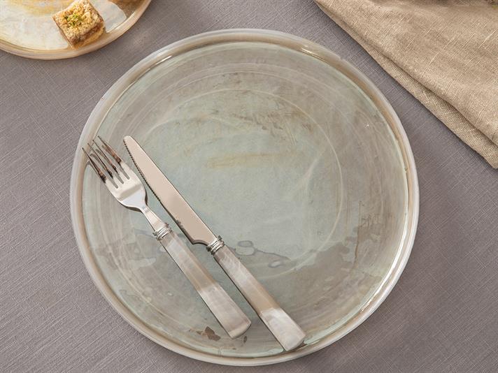 Porpois Glass Service Plate 27 cm Brown