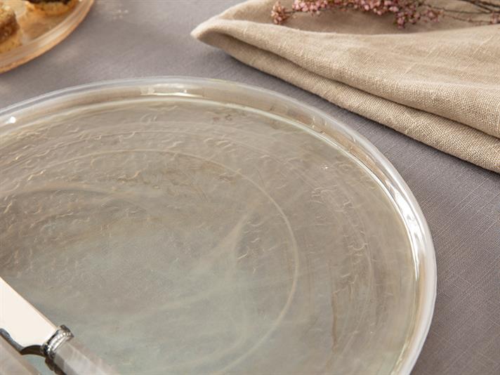 Porpois Glass Service Plate 27 cm Brown
