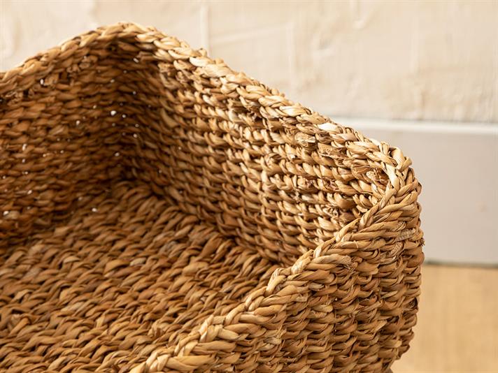 Poveste Naturală Stuf Coș 22*22*10Cm Cafea.