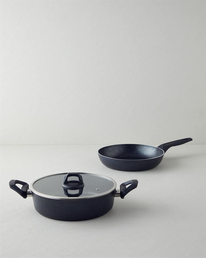 Porto Premium Set Vase De Bucătărie 26-26 cm Negru