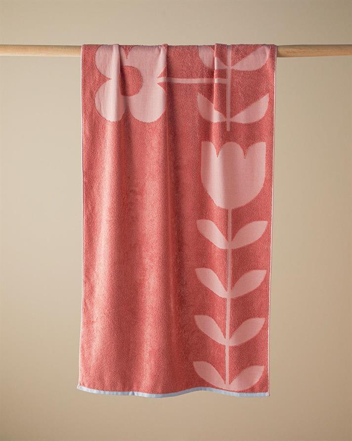 Cotton Polyester With Jacquard Bath Towel 70x140 cm Pink