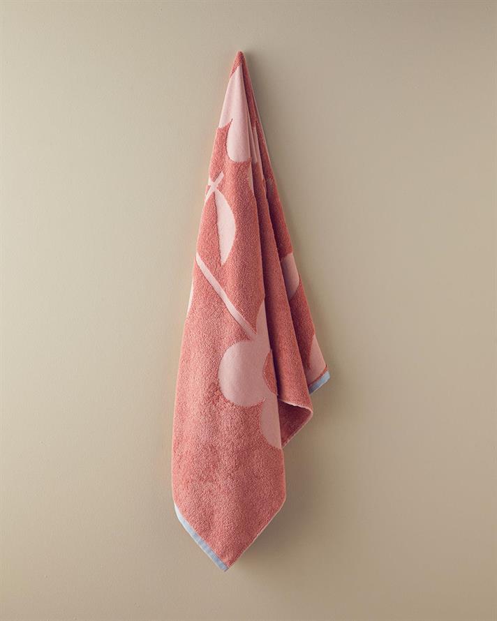 Cotton Polyester With Jacquard Bath Towel 70x140 cm Pink