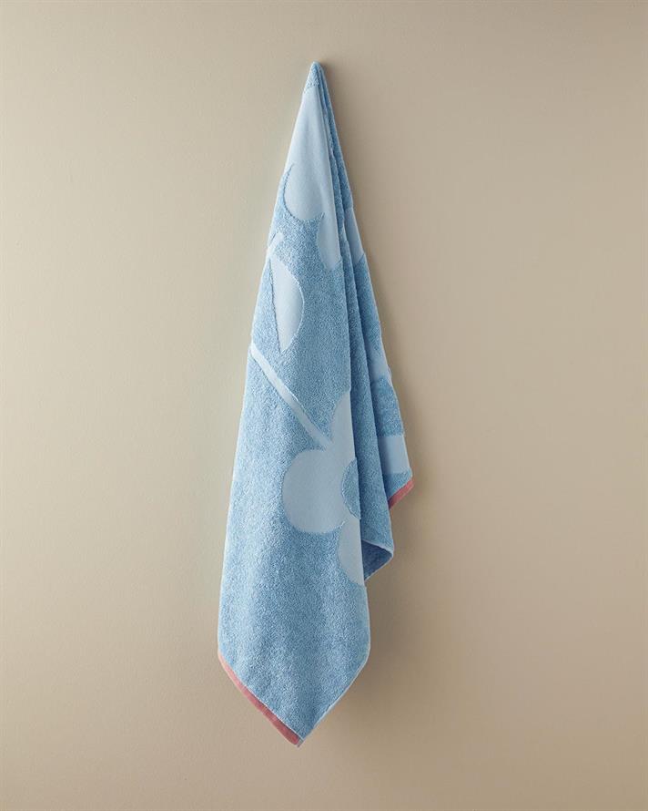 Cotton Polyester With Jacquard Bath Towel 70x140 cm Blue