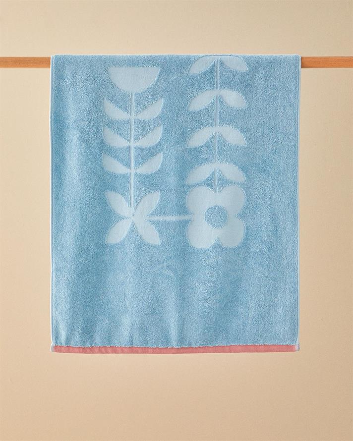Cotton Polyester With Jacquard Bath Towel 70x140 cm Blue