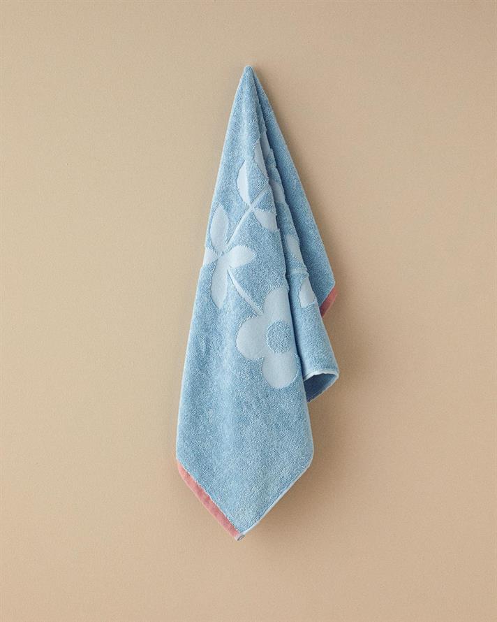Cotton Polyester With Jacquard Bath Towel 70x140 cm Blue