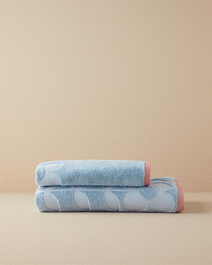Cotton Polyester With Jacquard Bath Towel 70x140 cm Blue