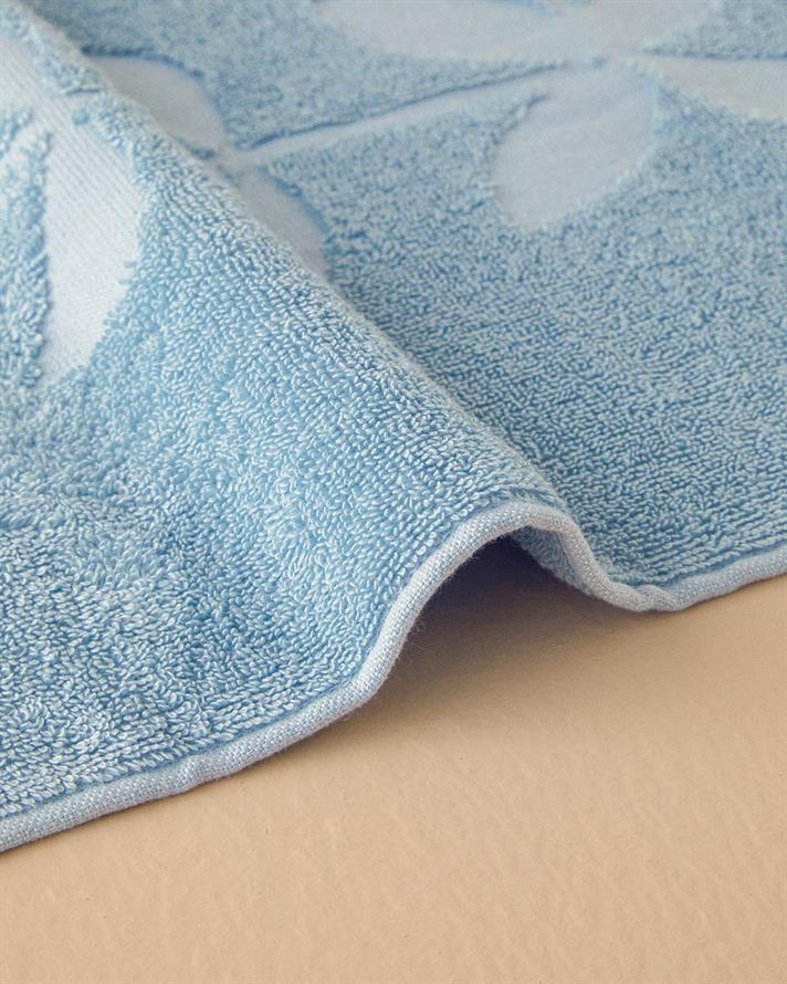 Cotton Polyester With Jacquard Bath Towel 70x140 cm Blue