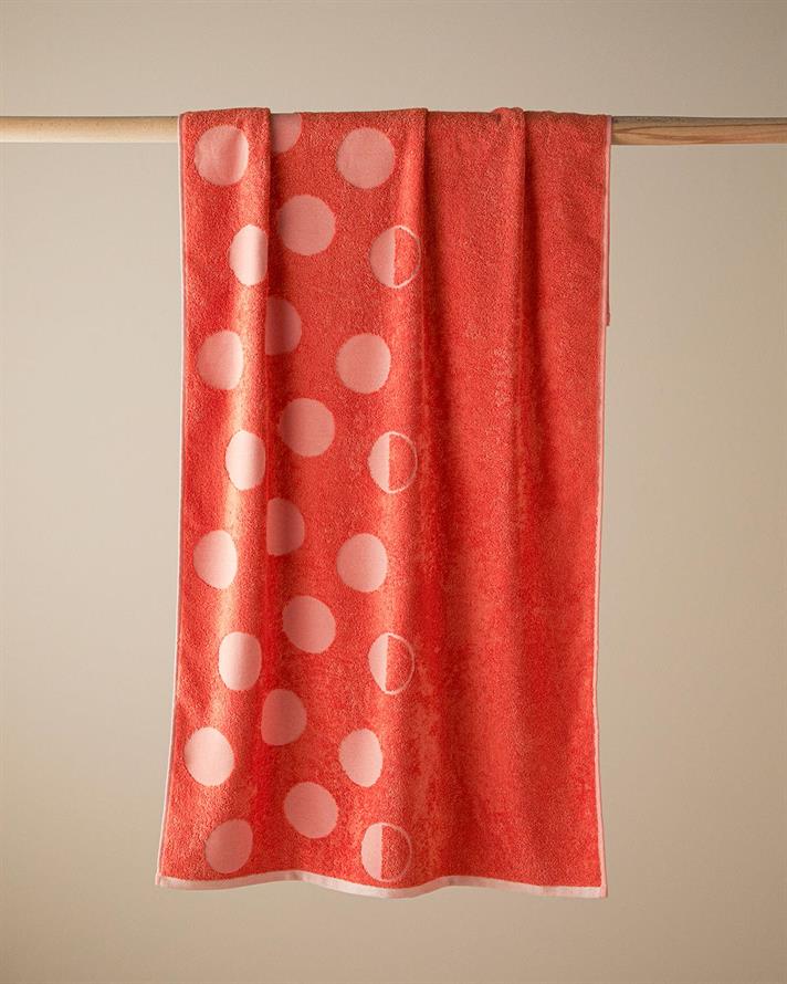 Cotton Polyester With Jacquard Bath Towel 70x140 cm Orange,
