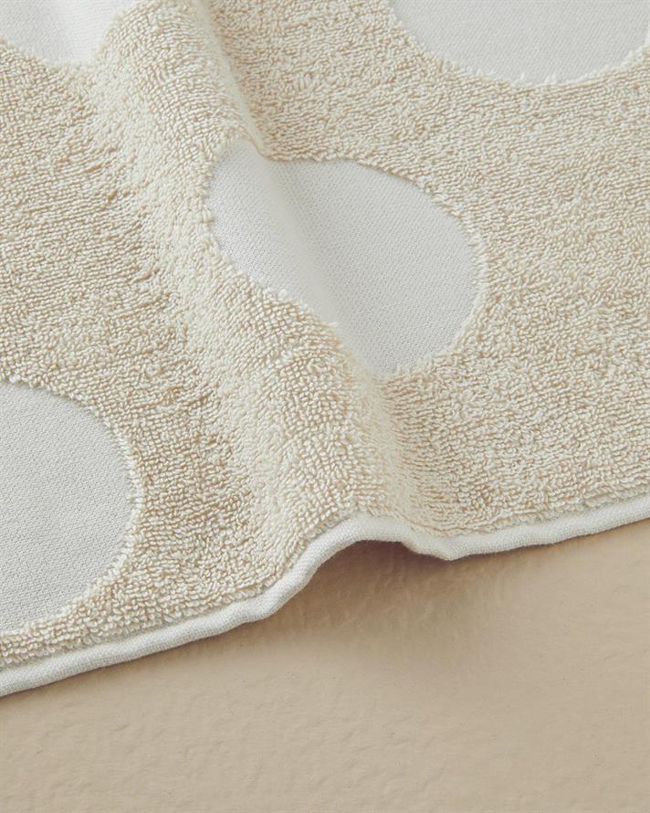 Cotton Polyester With Jacquard Bath Towel 70x140 cm Beige