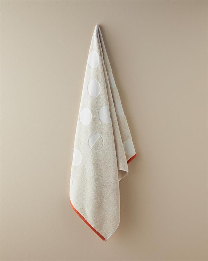 Cotton Polyester With Jacquard Bath Towel 70x140 cm Beige