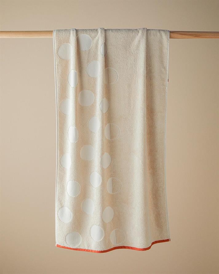 Cotton Polyester With Jacquard Bath Towel 70x140 cm Beige