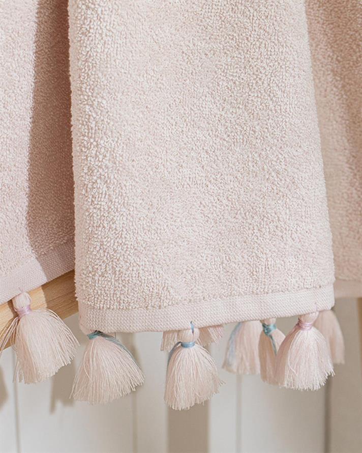 Nico Cottony Fringed Bath Towel 70x140 cm Light Beige