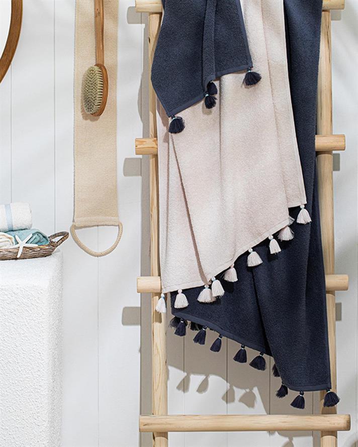 Nico Cottony Fringed Bath Towel 70x140 cm Light Beige