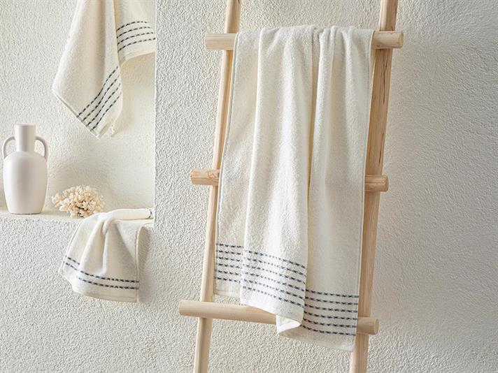 Soft Wave Cottony Bath Towel 70x140 cm Ecru