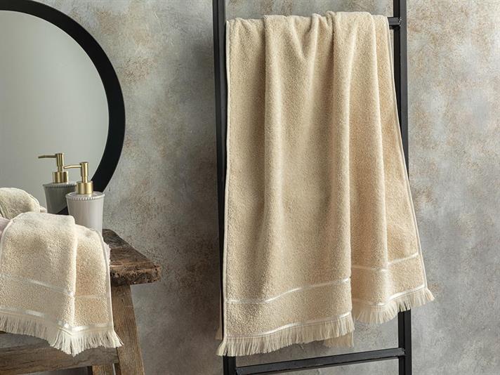 Vegan Cotton Bath Towel 70x140 cm Beige
