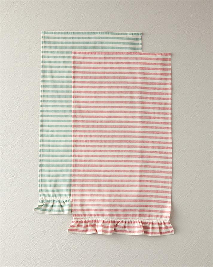 Prosop de bucătărie, Breton Stripe, bumbac, 30x50 cm, roșu