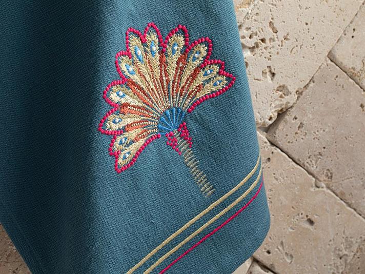 Exotic Palm Bumbac Prosop De Bucătărie 30*50 Cm Albastru închis.