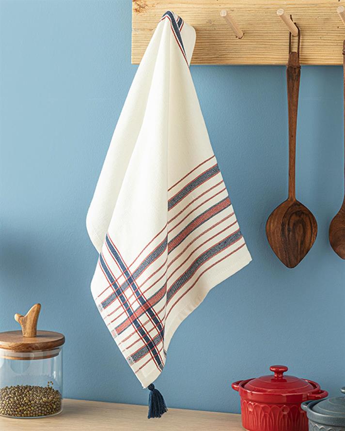 Prosop de bucătărie, Linee, bumbac, 40x60 cm, alb