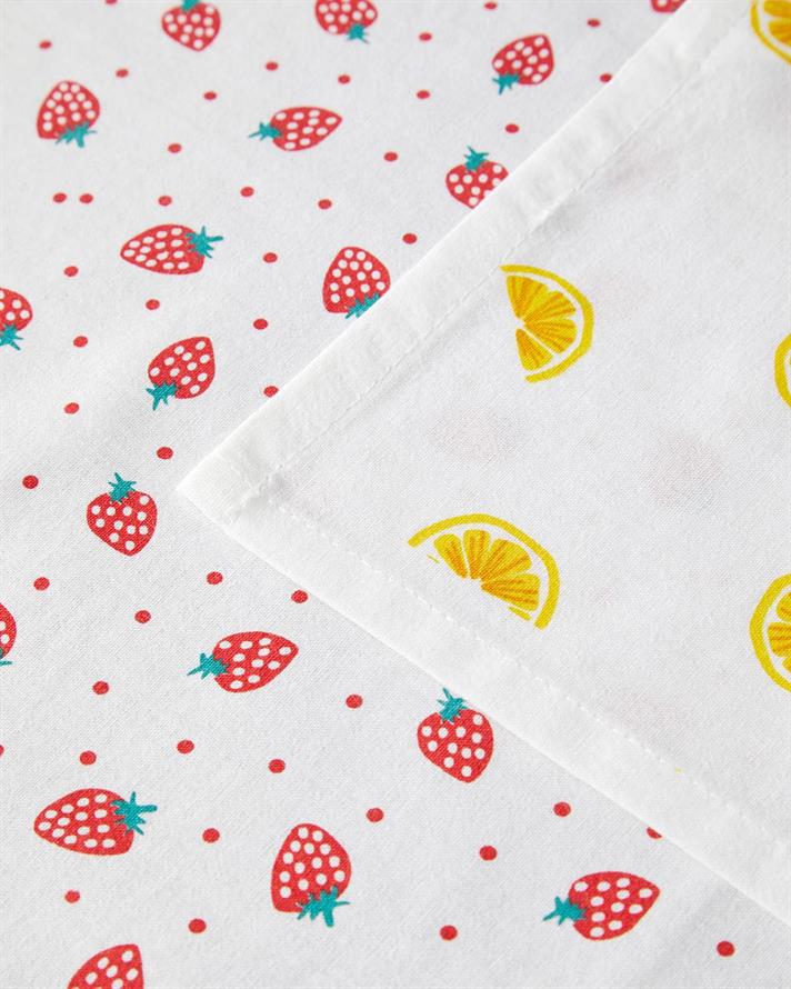 fructe Bumbac Cu 2 Piese Lavetă Uscare 30x50 cm Roșu - Galben