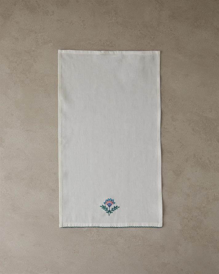Prosop de bucatarie, Carnival Flower, poplin, 30x50 cm, alb